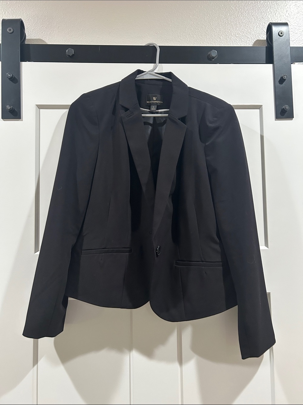 Worthington Women's Black Fitted Single-Button Blazer